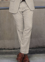 Vintage Herringbone Light Beige Tweed Pants - StudioSuits