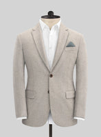 Vintage Herringbone Light Beige Tweed Suit - StudioSuits