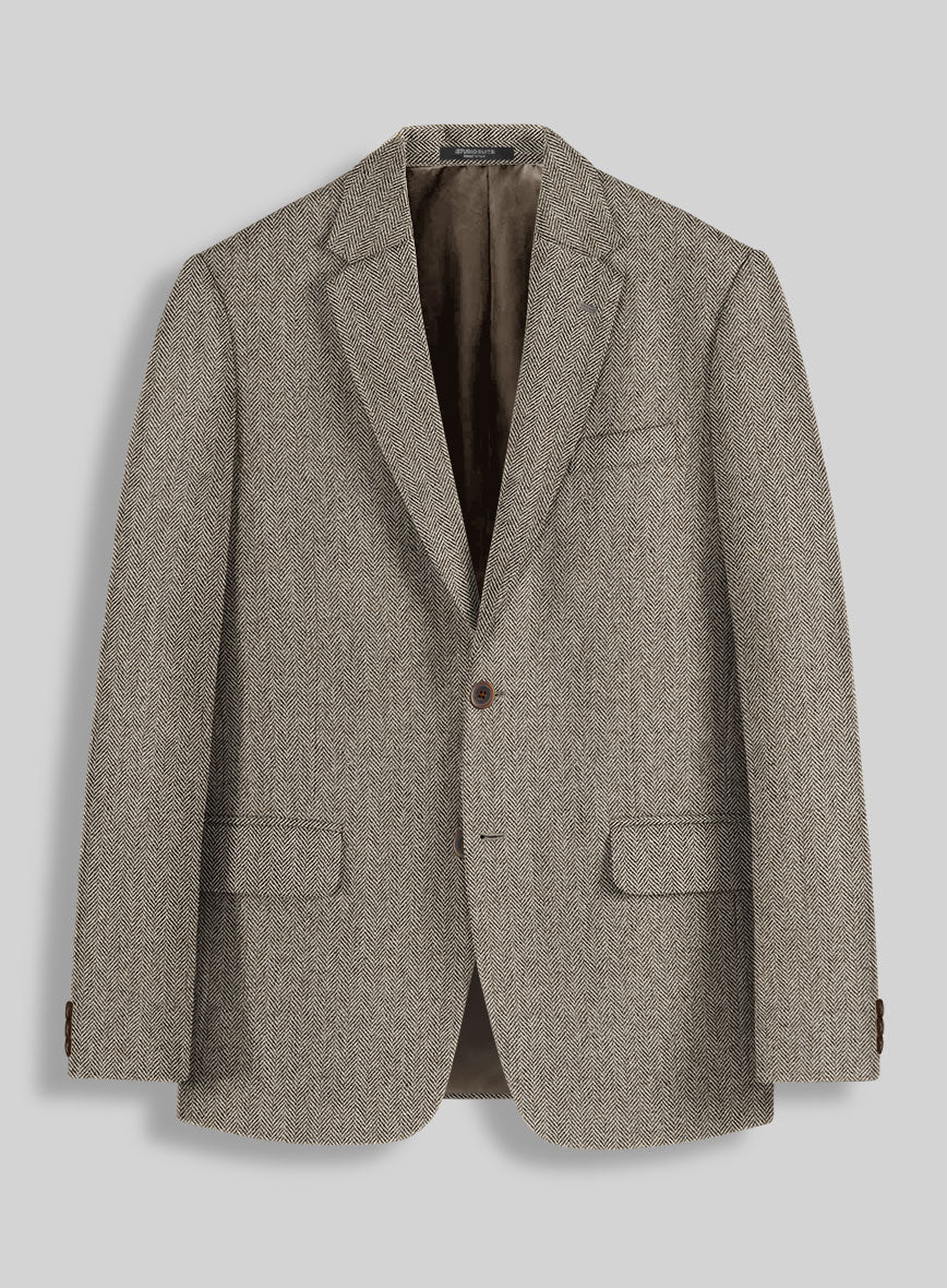 Vintage Herringbone Brown Tweed Suit - StudioSuits