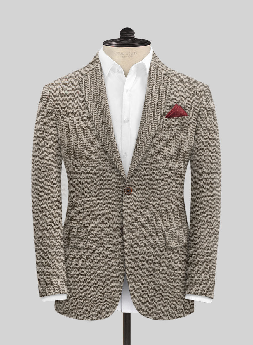 Vintage Herringbone Brown Tweed Suit - StudioSuits