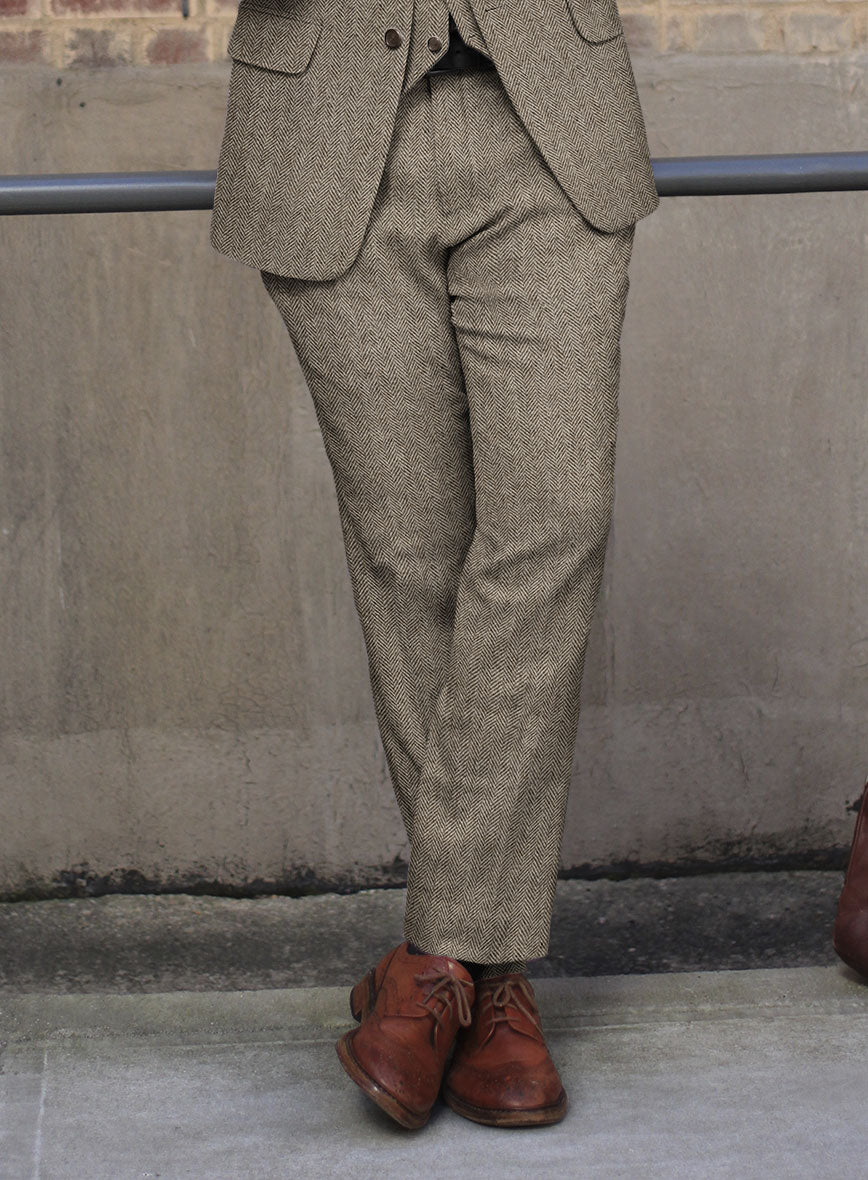 Vintage Herringbone Brown Tweed Suit - StudioSuits