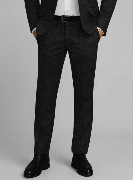 black dress pants white shoes Vintage Plain Black Tweed Pants – StudioSuits