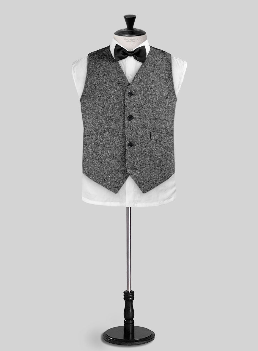 Vintage Plain Dark Gray Tweed Boys Suit - StudioSuits