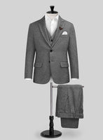 Vintage Plain Dark Gray Tweed Boys Suit - StudioSuits