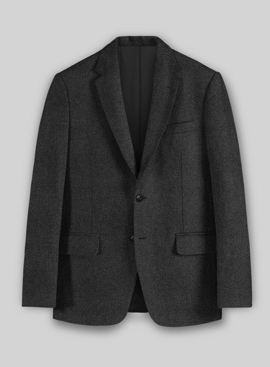 Vintage Rope Weave Charcoal Tweed Suit - StudioSuits