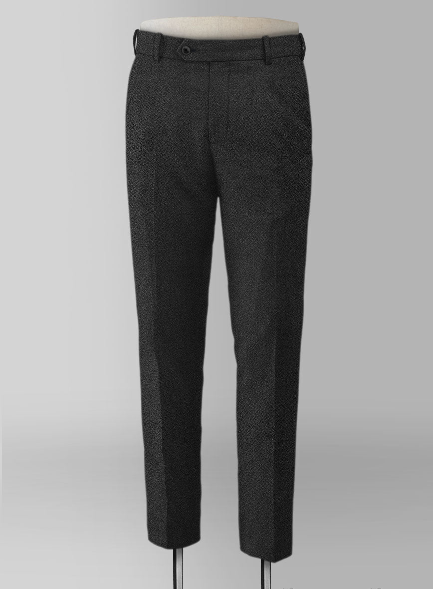 Vintage Rope Weave Charcoal Tweed Pants - StudioSuits