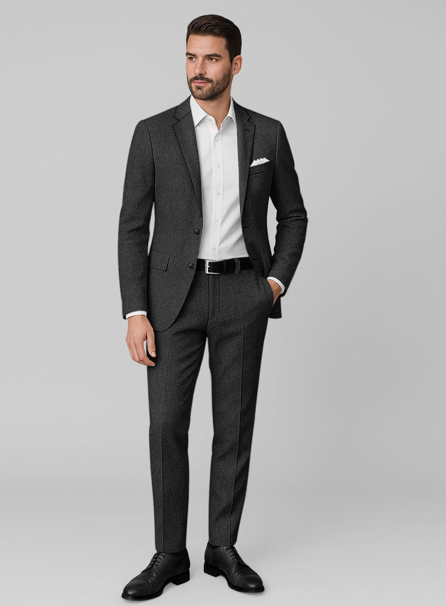 Vintage Rope Weave Charcoal Tweed Suit - StudioSuits