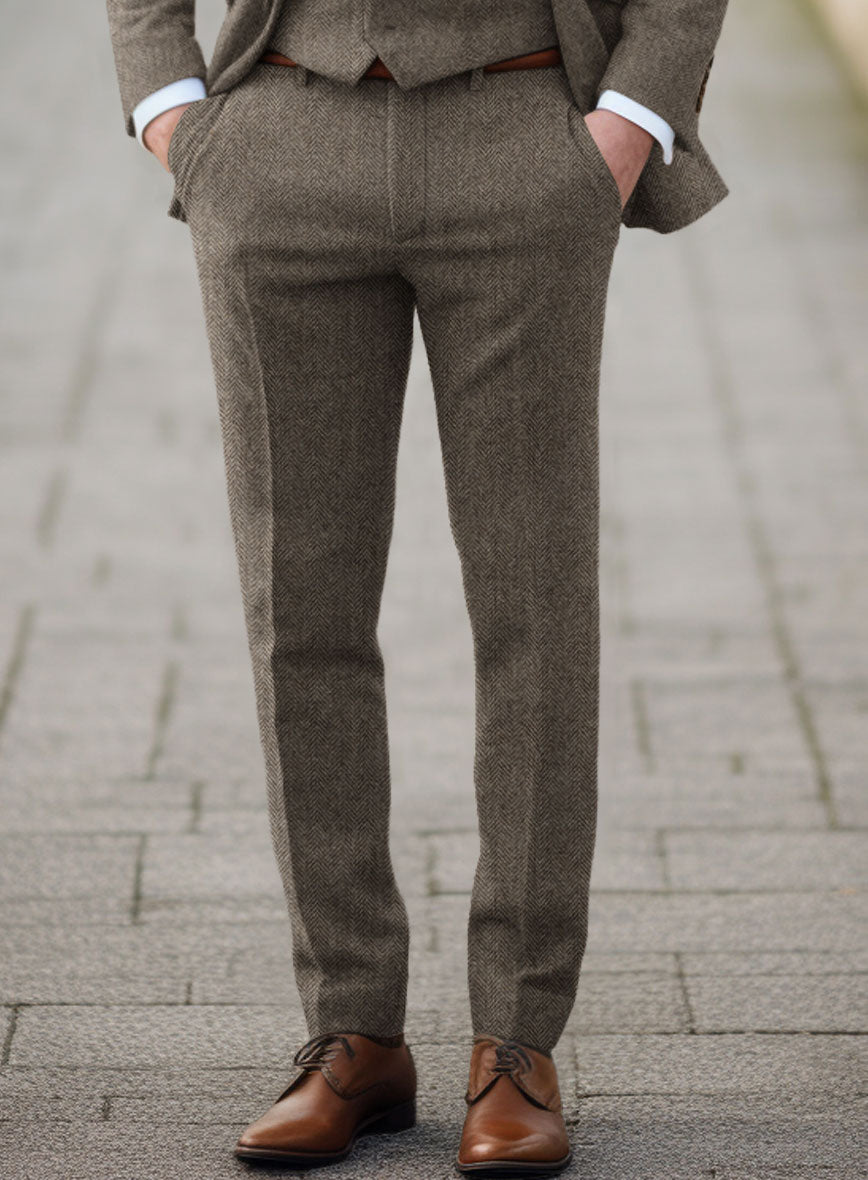 Mens Pants Tweed Wool Herringbone Classic Trousers Thick Retro Suit Pant  （Army Green,33 : : Clothing, Shoes & Accessories
