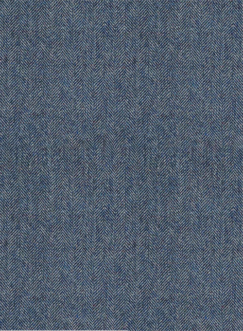 Vintage Herringbone Blue Tweed Overcoat - StudioSuits