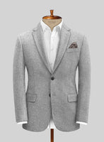 Vintage Plain Gray Tweed Jacket - StudioSuits