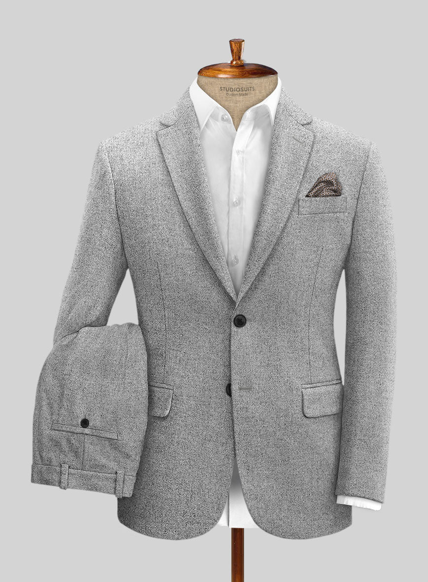 Vintage Plain Gray Tweed Suit - StudioSuits