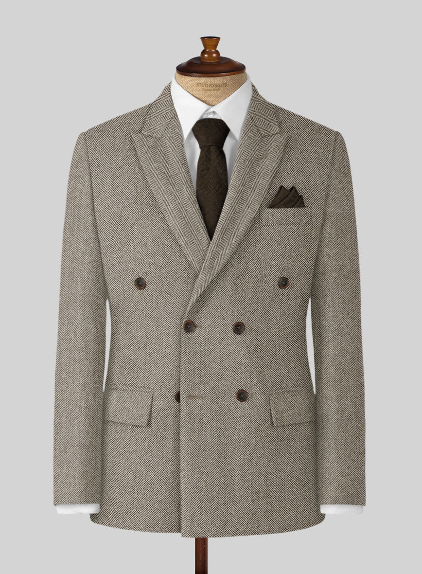 Vintage Herringbone Brown Tweed Suit - StudioSuits