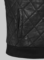 Vortex Hooded Black Leather Vest - StudioSuits