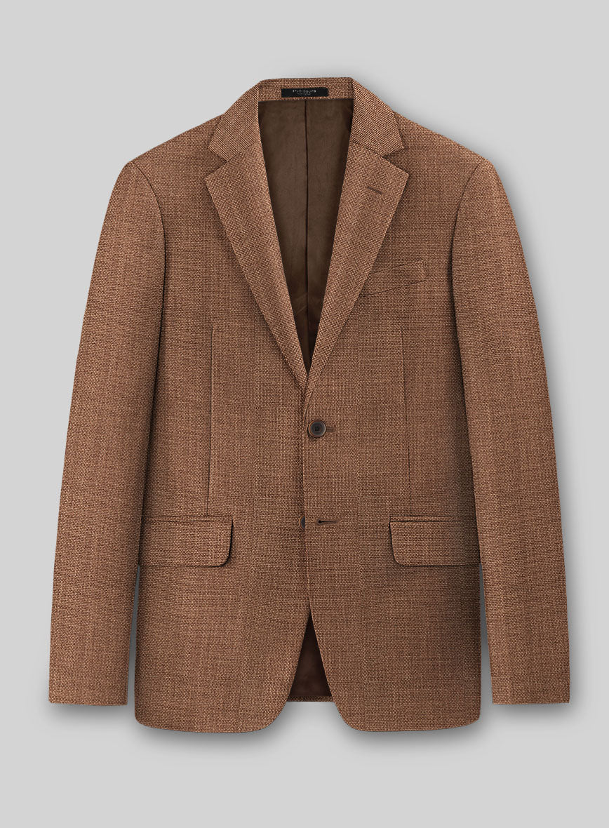 Walnut Brown Hopsack Jacket - StudioSuits