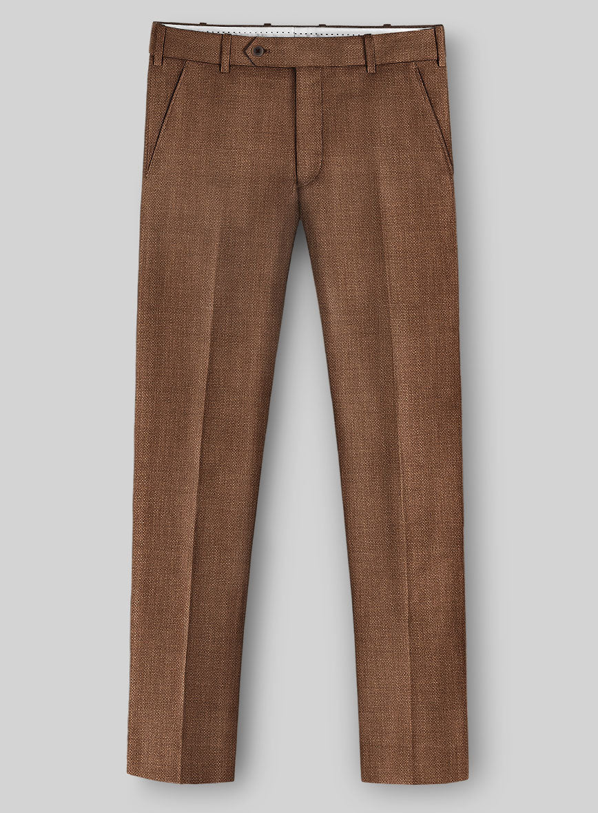 Walnut Brown Hopsack Pants - StudioSuits