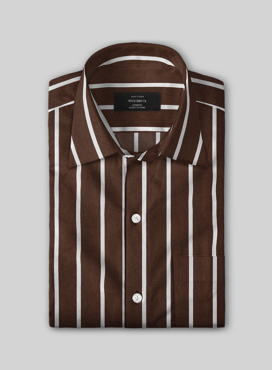 Walnut Streak Cotton Shirt - StudioSuits