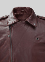 Wanderer Burgundy Riding Leather Jacket - StudioSuits