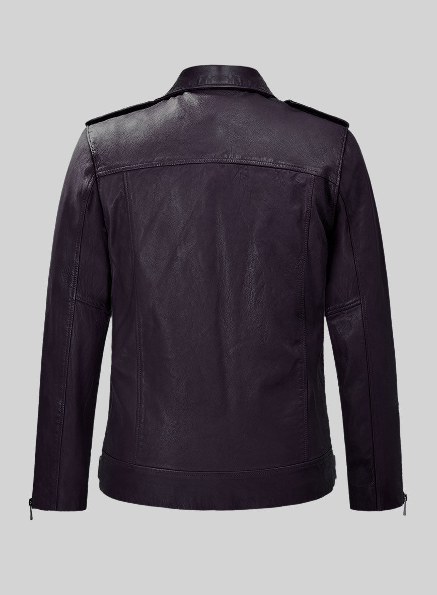 Wanderer Purple Riding Leather Jacket - StudioSuits