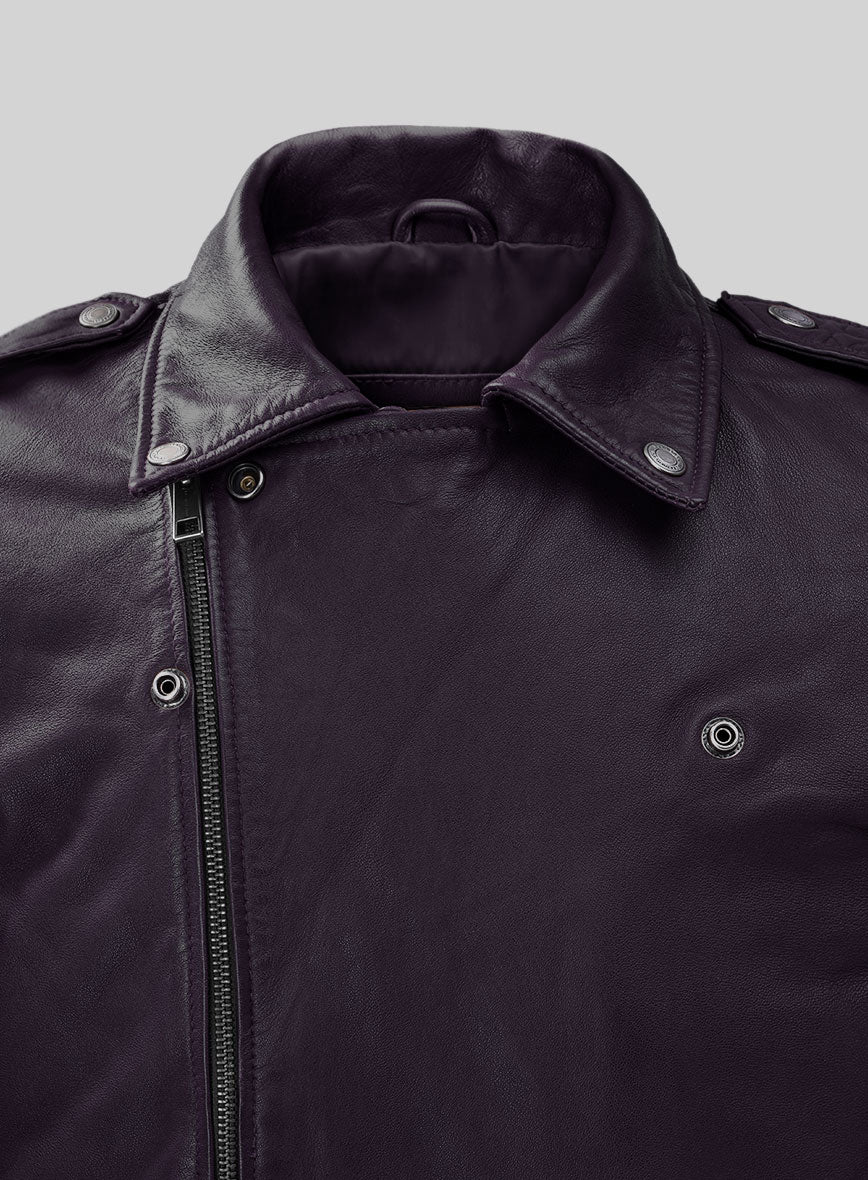 Wanderer Purple Riding Leather Jacket - StudioSuits