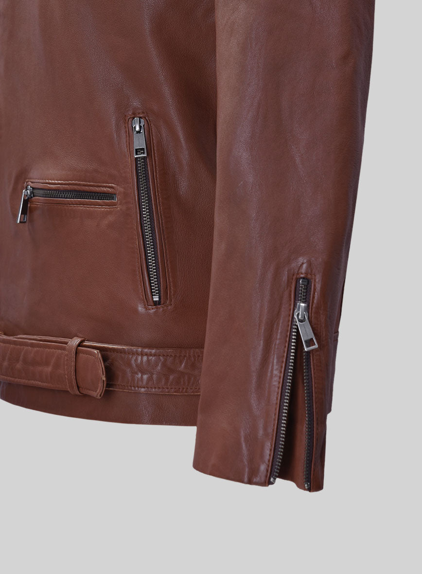 Wanderer Tan Riding Leather Jacket - StudioSuits