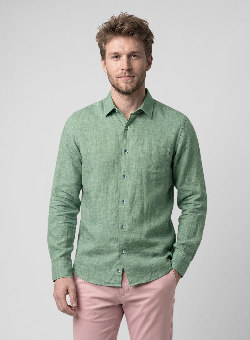 Wasabi Lime Linen Shirt - StudioSuits
