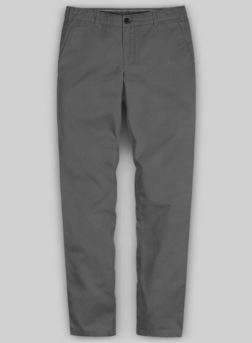 Washed Stretch Summer Gray Chino Pants - StudioSuits