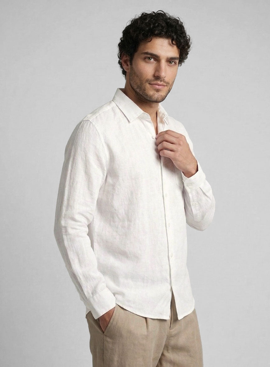 Washed Pure Natural Linen Shirt - StudioSuits