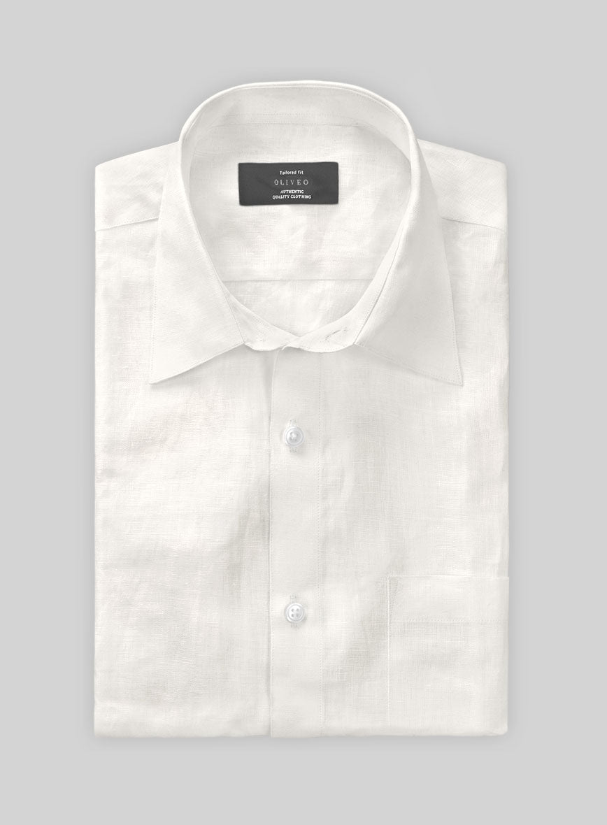 Washed Pure Natural Linen Shirt - StudioSuits