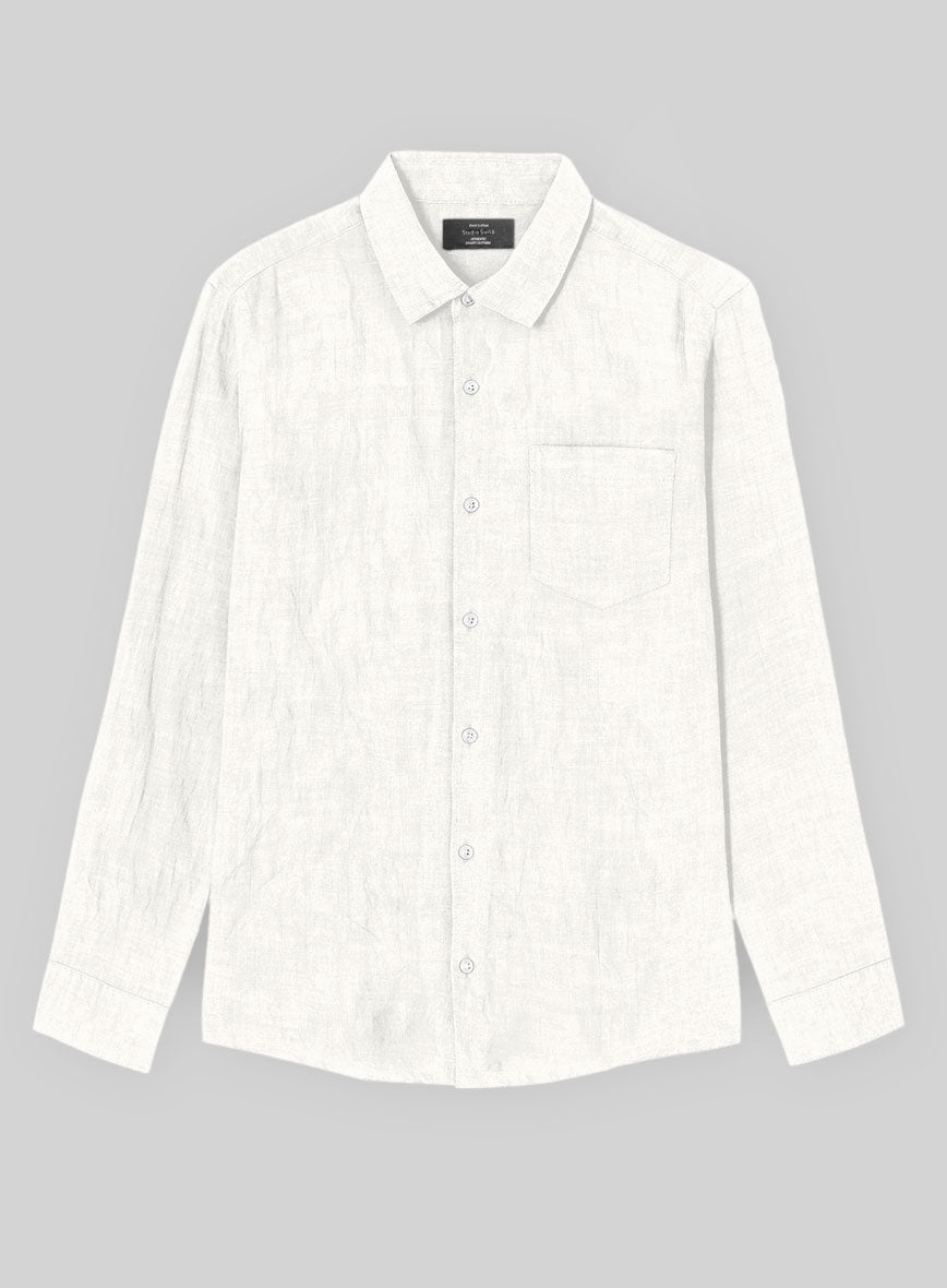 Washed Pure Natural Linen Shirt - StudioSuits