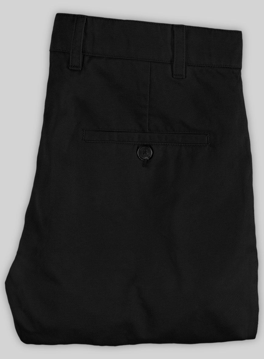 Washed Stretch Summer Black Chino Pants - StudioSuits