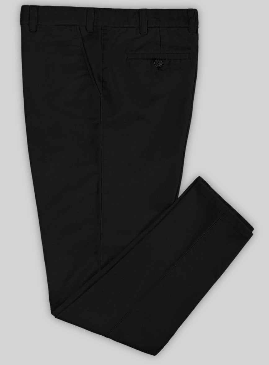 Washed Stretch Summer Black Chino Pants - StudioSuits
