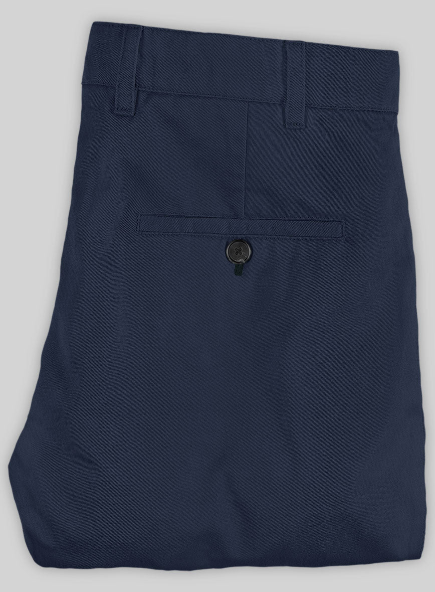 Washed Stretch Summer Royal Blue Chino Pants - StudioSuits