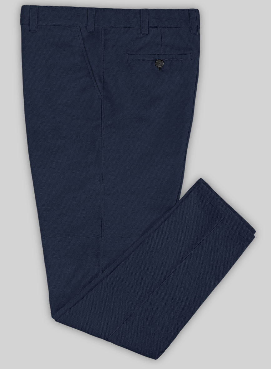 Washed Stretch Summer Royal Blue Chino Pants - StudioSuits