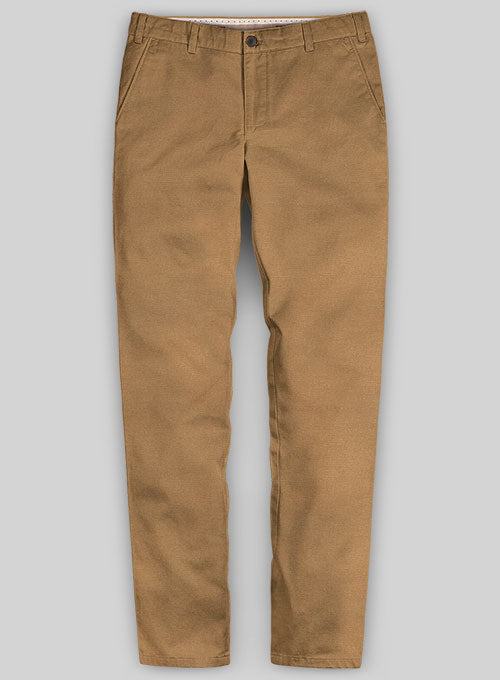 Washed Stretch Summer Tan Chino Pants - StudioSuits