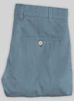 Washed Nord Blue Feather Cotton Canvas Stretch Chino Pants - StudioSuits