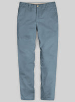 Washed Nord Blue Feather Cotton Canvas Stretch Chino Pants - StudioSuits