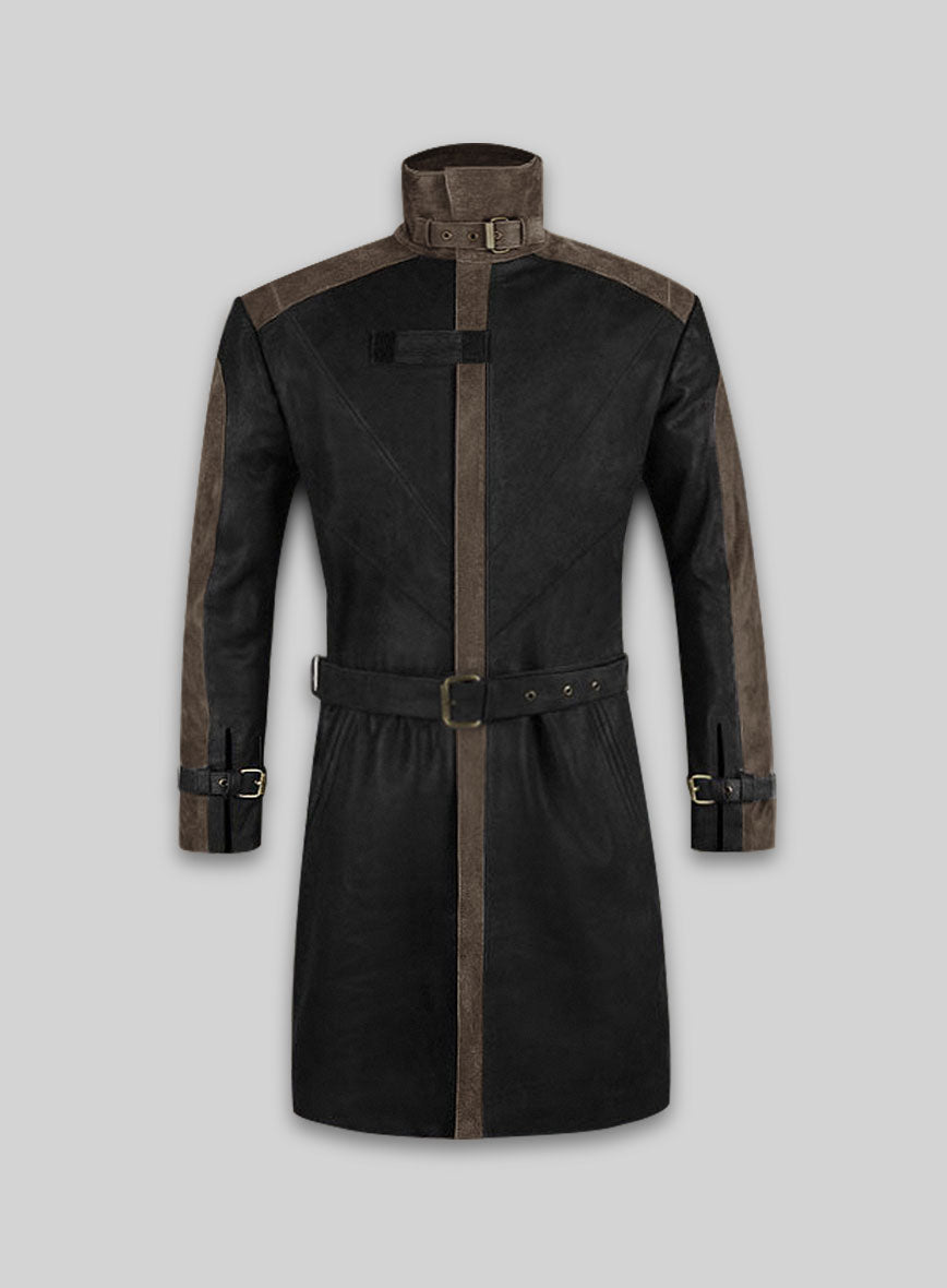 Watch Dog Leather Trench Coat - StudioSuits