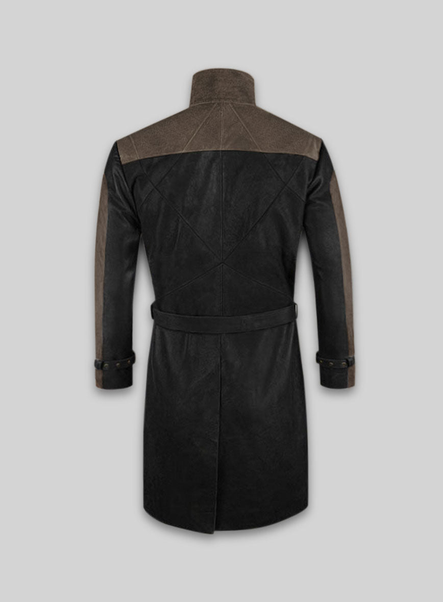 Watch Dog Leather Trench Coat - StudioSuits