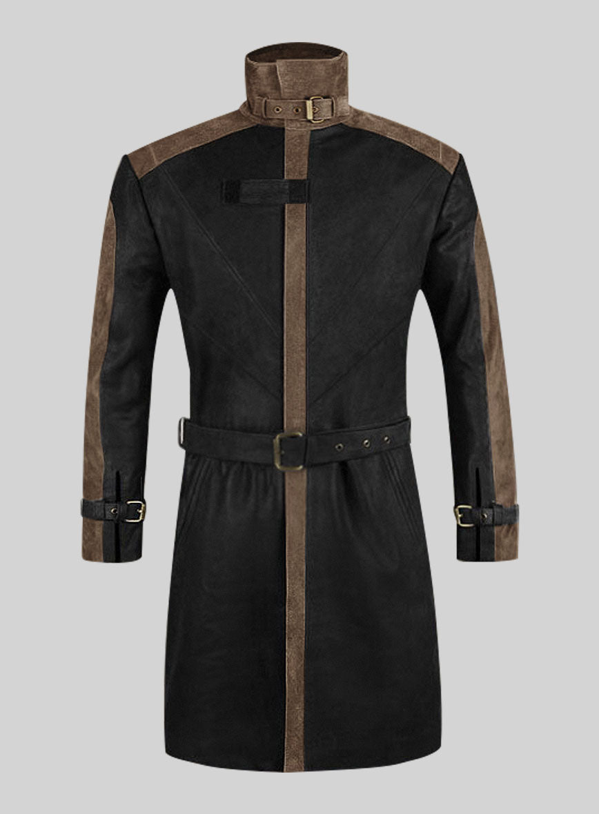 Watch Dog Leather Trench Coat - StudioSuits