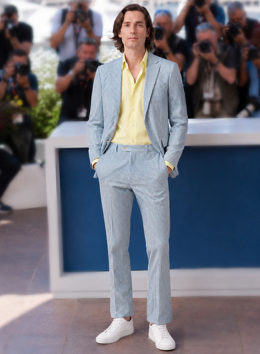 Wes Anderson Blue Seersucker Suit - StudioSuits