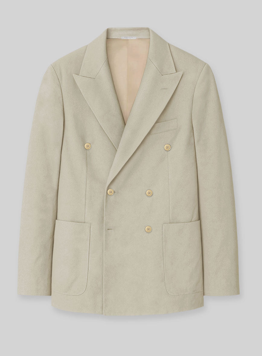 White Army Khaki Cotton Double Breasted Suit - StudioSuits