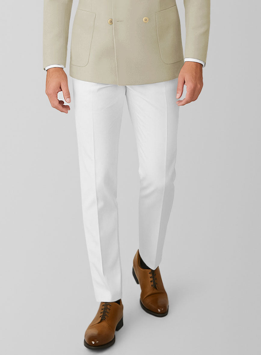 White Army Khaki Cotton Double Breasted Suit - StudioSuits