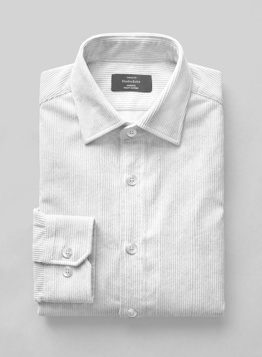 White Corduroy Shirt - StudioSuits