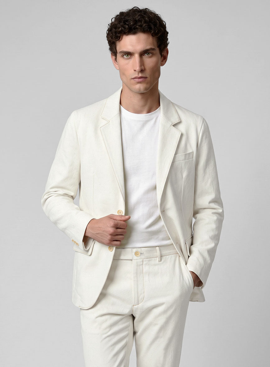 White Selvedge Denim Jacket - StudioSuits