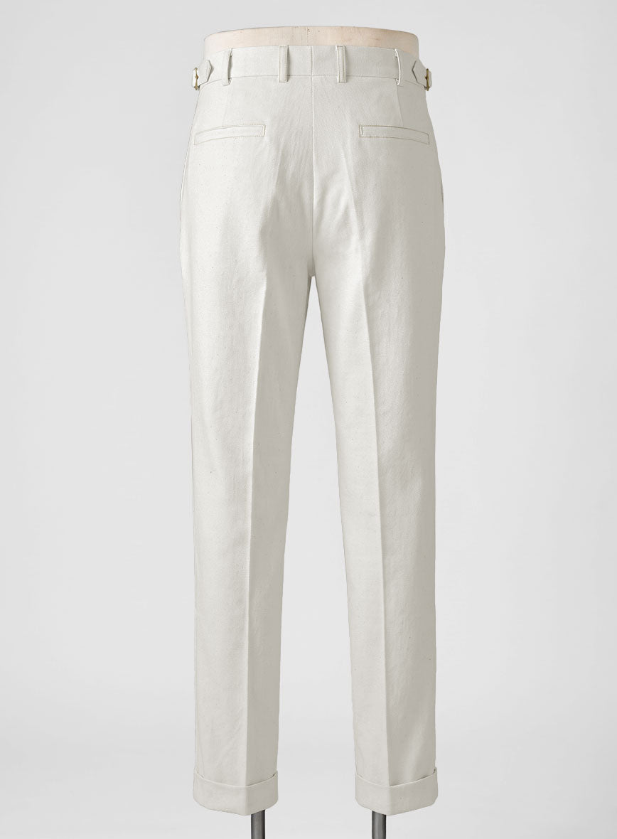 White Selvedge Denim Gurkha Pants - StudioSuits