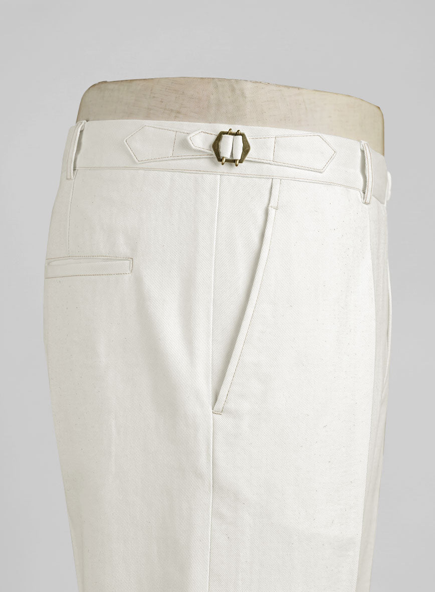 White Selvedge Denim Gurkha Pants - StudioSuits