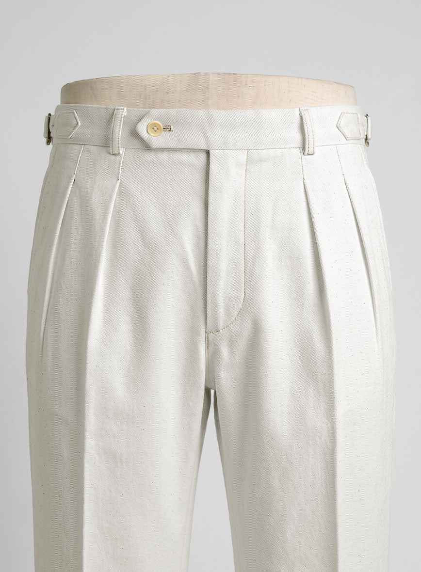 White Selvedge Denim Gurkha Pants - StudioSuits