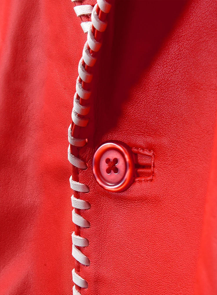 White Striped Red Medieval Blazer - StudioSuits