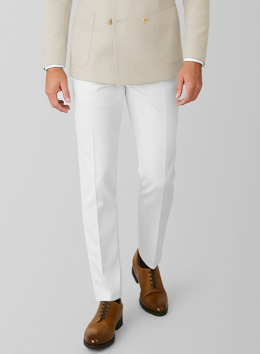 White Army Khaki Cotton Double Breasted Suit - StudioSuits