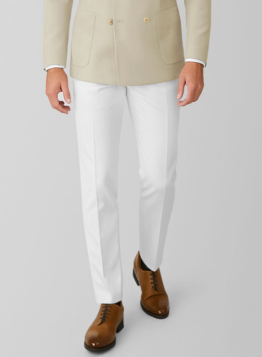 White Army Khaki Cotton Double Breasted Suit - StudioSuits